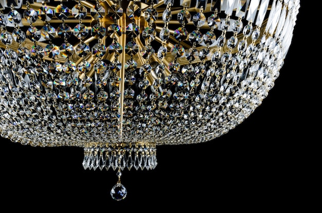 Free photo closeup contemporary glass chandelier