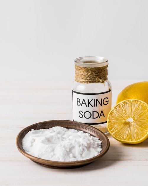Free photo using baking soda for organic cleaning house products